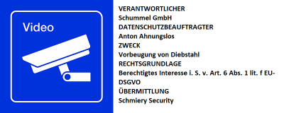 Mustergültiges Schild zur Videoüberwachung